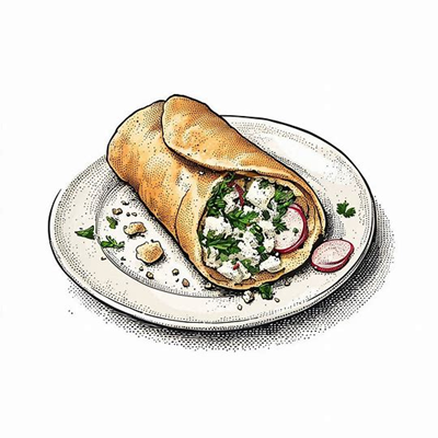 نان و پنیر و سبزی