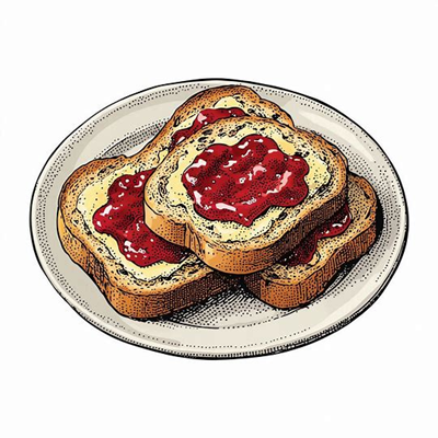 کره و مربا با نان