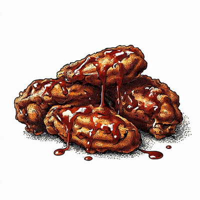 بال مرغ باربیکیو (۶ تکه)