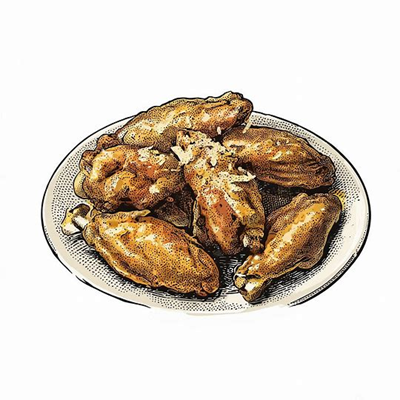 بال مرغ سیر پارمزان (۶ تکه)