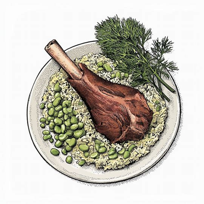 باقالی پلو با ماهیچه