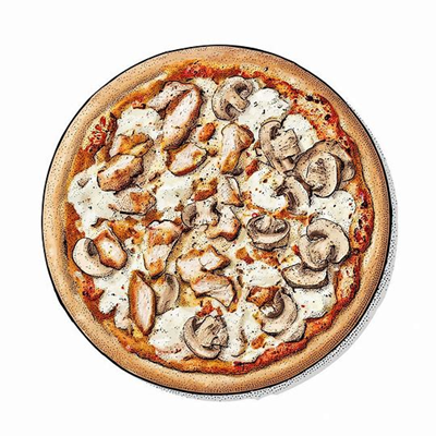 پیتزا مرغ و قارچ
