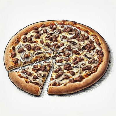 پیتزا گوشت و قارچ